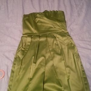 Strapless green dress